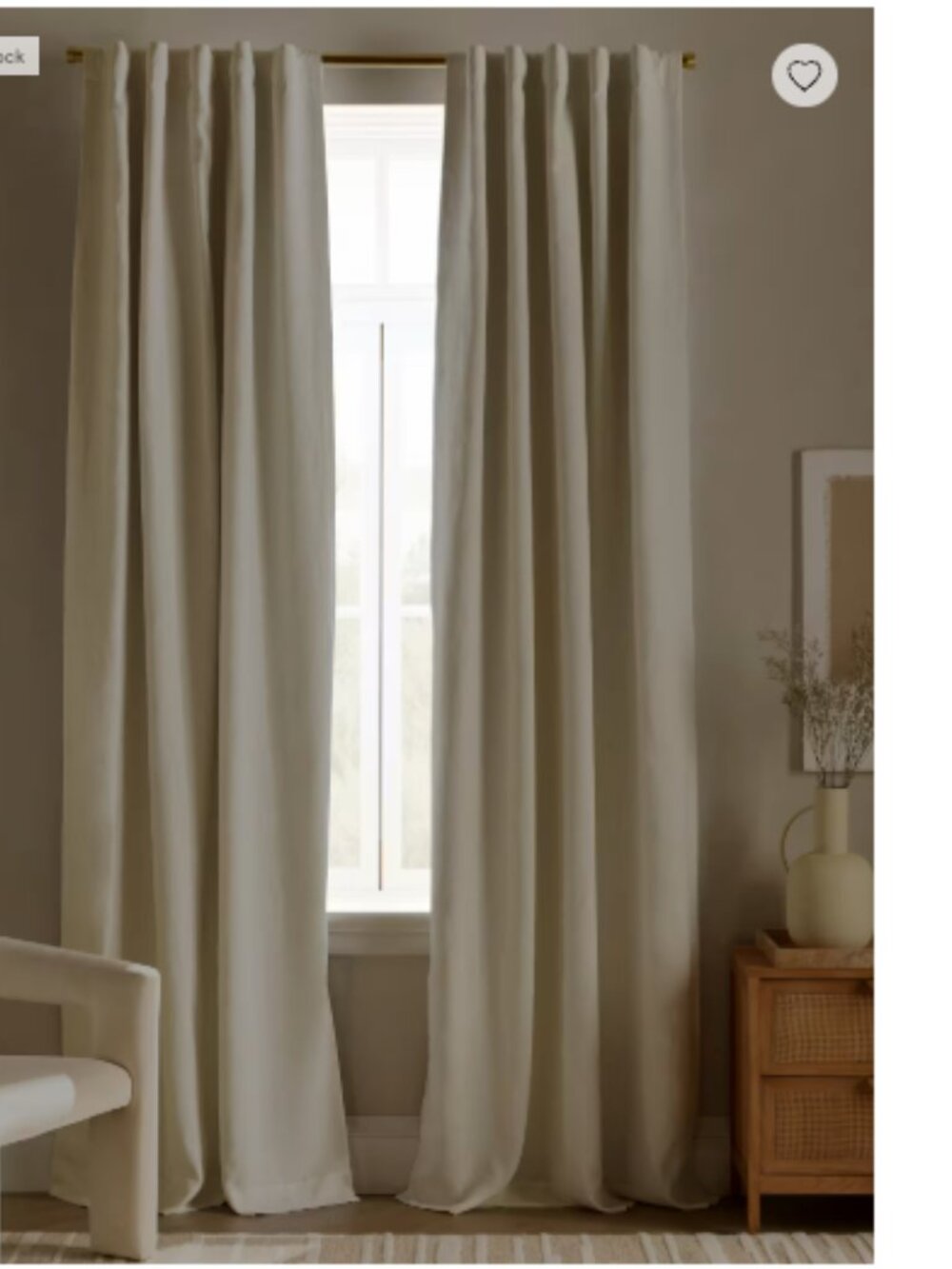 NWOT Quince European Linen True Blackout Curtain 48 x 96 - ??Ivory?? (19)